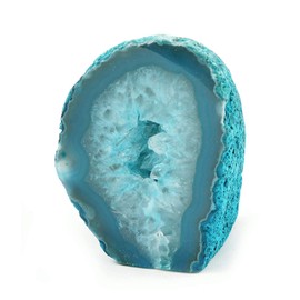 Serafino Genuine Brazilian Agate Geode Healing Crystal Mineral Blue Green Purple Pink Agate Crystals Cristal Stone Gift (Green Teal)