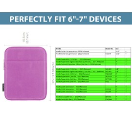 TiMOVO 6-7 Inch Sleeve Case for All-New Kindle 2022/10th Gen 2019 /Kindle Paperwhite 11th Gen 2021/Kindle Oasis E-Reader, Protective Sleeve Case Bag for Kindle (8th Gen, 2016), Purple