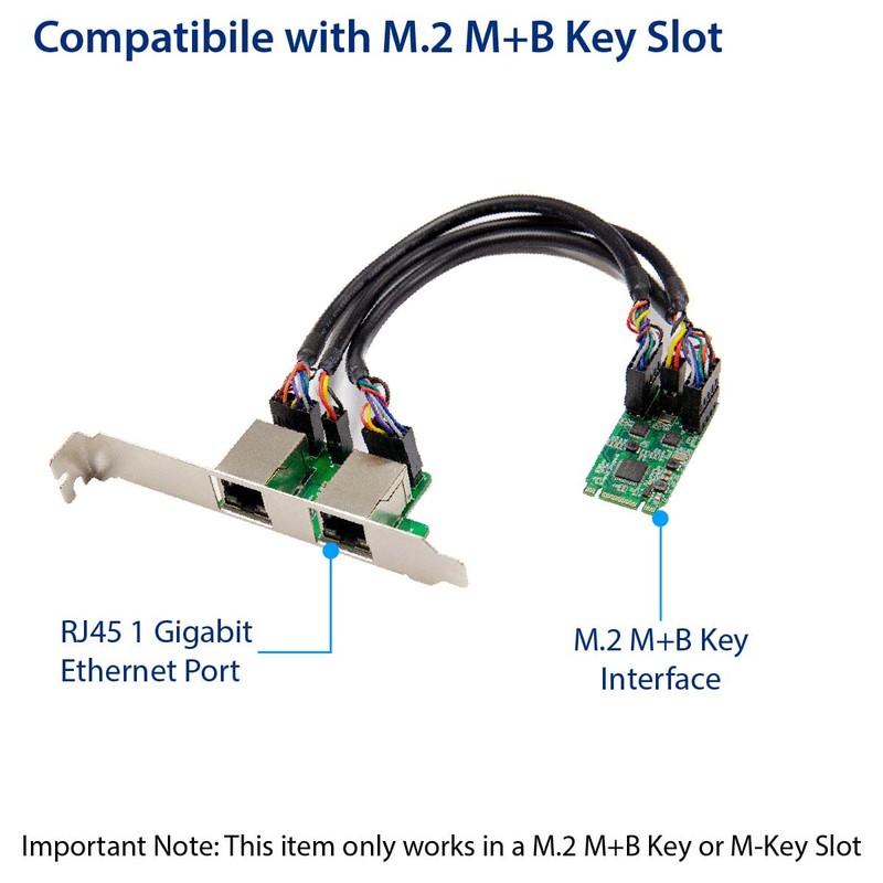 I/O Crest M.2 (B & M-Key) PCIe Interface Single Port