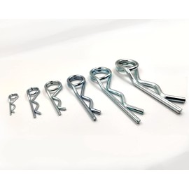Double Ring R-Clip Pins R Shaped Spring Cotter Pin Zinc-Plating Trailer Tractor Mower Fastener Hardware (5 x 117 mm (2 pcs))