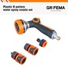 GRIFEMA Gartenbrause Anzug, Handbrause Garten-Spritzpistolen, Acrylnitril-Butadien-Styrol (ABS), 8 Bewässerungsmuster, Einstellbarer