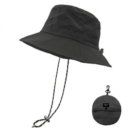 lifwimner Sonnenhut Damen Herren Fischerhut mit Kinnriemen Wasserdichter Eimer Damen Schnell Dry Packable Hut Sommer Outdoor Aktivitäten(Schwarz)