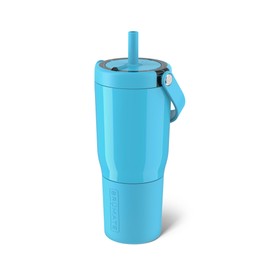 BrüMate Resa 25oz 100% Leakproof Travel Tumbler with Handle & Straw | Flexible Soft Sip Straw | Silicone Sleeve for Durability | Stainless Steel | Cup Holder & Travel Friendly | (Electric Blue)