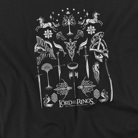 Popfunk Lord of the Rings Icons Women's Crew Sweatshirt, Black, Large