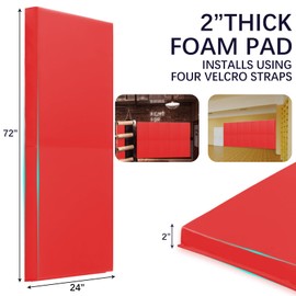 PROGOAL 60"/72" High Gym Wall Padding 2"/4" Thick Foam Basketball Court Wall Mount Protector for Garage Taekwondo Babyroom - Durable Waterproof Anti-Cushion