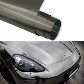 AUTOGOODY 12" x 60" Dark Chrome Mirror Black Vinyl Film Wrap Sticker Stretchable 1ft x 5ft