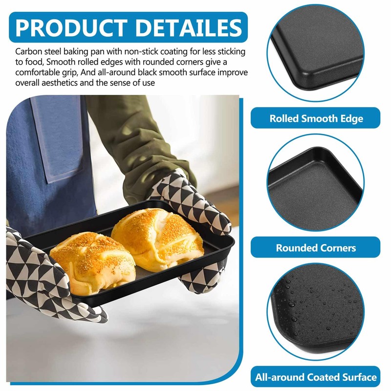 P&P CHEF 9 Inch Baking Cookie Sheet Pan, Carbon Steel