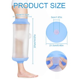 ANOMM Waterproof Knee Cast Cover, Reusable Adult Knee Cover for Shower, Soft & Comfortable Cast Protectors for Broken Knee, Watertight Seal Cast Bag for Bandages, Dressings, Wound Care Supplies
