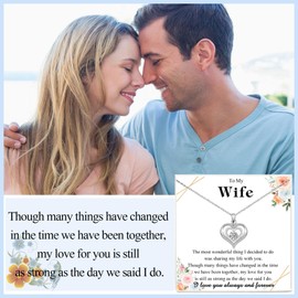 VOSAP Wife Necklace, Wife Christmas Gifts, Jewellery for Women on Valentines Day Wedding Anniversary Birthday Mothers Day