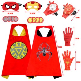 OZXVXZO Hero Web Shooter, Hero Launcher Gloves Wrist Toys Cape Mask Cloaks Set Party Costumes Cloak Coat Hero Cosplay Glove Toys Masquerade Cartoon Theme Dressing Up Party Supplies for Kids