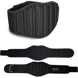 QTF Weight Lifting Belt for Men & Women - Neoprene Lumbar Support, Auto Lock, Double Padded 6" Wide Belt for Squats, Deadlifts & Powerlifting (Black, Small)