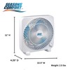 Seasons Comfort 9 Inch Tabletop Box Fan, 3 Speeds, Quiet