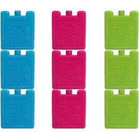Set of 3 mini ice brick pack block blocks freezer cooler bag box travel picnic, colour sent at random