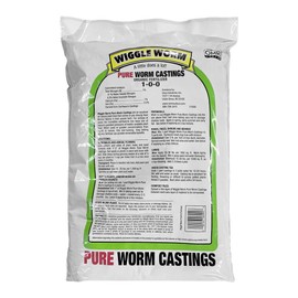 Wiggle Worm 100% Pure Organic Mineral-Dense Worm Castings Fertilizer, 30lbs - Improves Soil Fertility and Aeration for Growing Better Houseplants, Vegetables, and More
