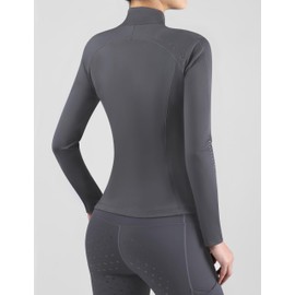 Harrison Howard Women's Lightweight Athletic Jacket With Long-Sleeve and Full Zip Warm Equestrian Horse Riding Jacket Deep Grey S