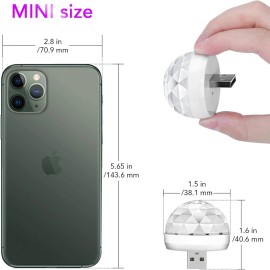 Lmaytech USB Mini Disco Ball Party Lights, DJ Stage Strobe 3 Packs, Multicolor