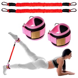 Ankle Resistance Bands with Cuffs Leg Strength Bands for Women Glutes Hip Building Exercise Bands for Working Out Fitness Yoga Martial Arts Ankle Straps for Butt Lift Exercise Equipment