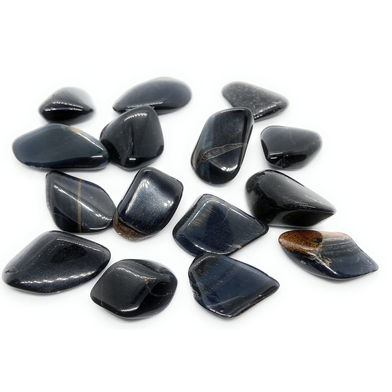 Blue Tigers Eye Small Crystal Tumbled Stones - 5 Pc