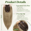starluck 14 Inch Light Brown Mixed Blonde Hair Toppers for