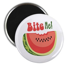 CafePress Bite Me! Magnets 2.25" Round Magnet, Refrigerator Magnet