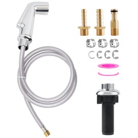 Universal Kitchen Sink Spray Attachment/Hose/Holder Set, Kitchen Side Sprayer Compatible with Moen/Delta Faucet, Kitchen Sink Faucet Sprayer Replacement, Chrome Finish