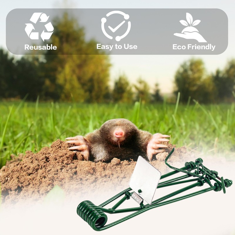 10 Pack Gopher Traps - Reusable Metal Gopher Trap, Easy