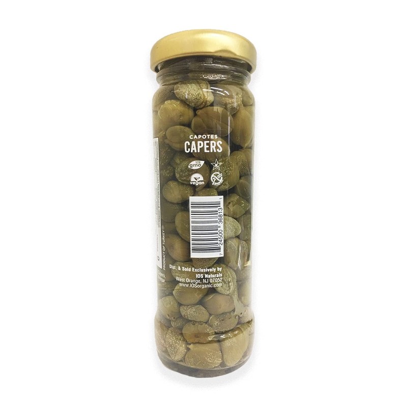 IOS Natural Capotes Capers in Sea Salt, Vegan, Non-GMO, Kosher