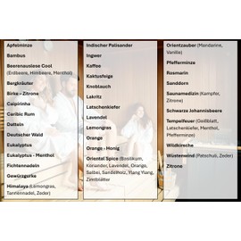 Dufte Momente Sauna Infusion Concentrate 12 x 20 ml – Free Choice of 36 Fragrances – Sample Set Also Suitable for Professional Users such as Thermal Baths, Hotels, Gyms