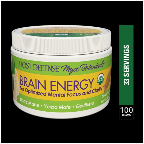 Fungi Perfecti Host Defense Brain Energy Powder 100 g Organic