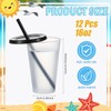 Mifoci 12 Pcs Plastic Tumbler with Lids and Straws Reusable