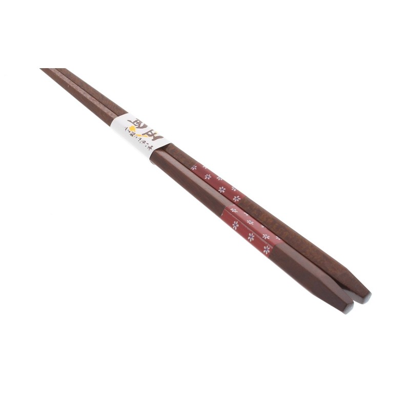 Needle Chopsticks pentagonal Margaret wood (natural wood) Red 28 cm