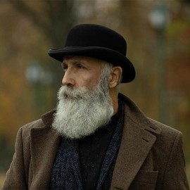 Wool-Derby-Hat Round Cloche-Hat for Men-Women Black Bowler-Hat Upturn Brim Church Hat (S/M)