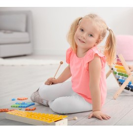 Classic Cantabile GS-13 Glockenspiel - Small Alto Glockenspiel for Children - 13 Tones in C Major - Wooden Frame - Includes A Pair of Wooden Mallets - Orange