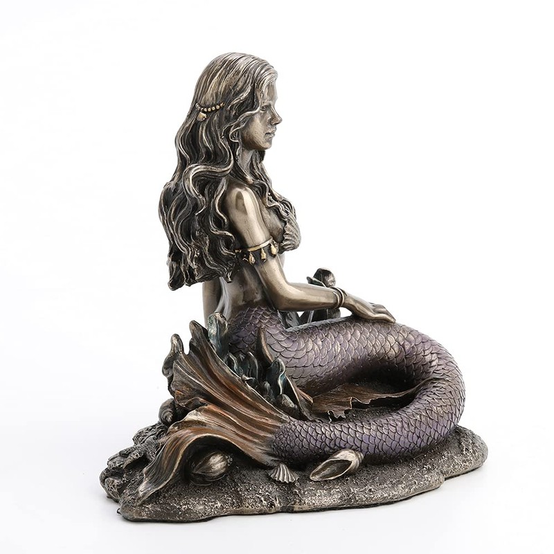 VERONESE DESIGN 6 Inch Tall Enchanted Song Mermaid Stting On