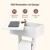 Wealone 4-in-1 White Toilet Paper Holder Stand with Storage Shelf