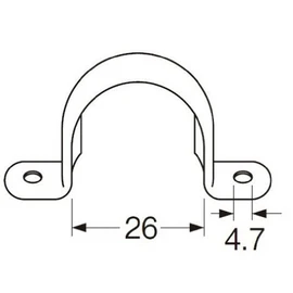 SANEI PR60-20 Plumbing Parts Saddle Band Inner Diameter 1.0 inches (26 mm), Iron 5 Pieces
