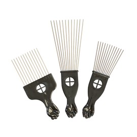 Pack of 3 Metal Hair Pick Combs Afro Pick Comb Comb Wide Tooth Hair Pick Comb Hairdressing Styling Tools