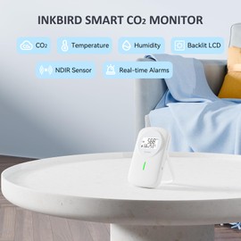 INKBIRD Indoor Air Quality Monitor, 3 in 1 CO2 Detector IAM-O2, Temperature and Humidity Monitor, Dual Alarm System, for Home, School, Office, Recreation Vehicles