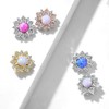 CZ Flower with Opal Center Internally Threaded 14GA Dermal Anchor