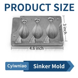 Cyiwniao Sinker Mold 4.5.6-Ounce with 3 Cavities Fishing Weight Molds Sinker Molds for Fishing Fishing Casting