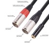 Dual XLR Male to 3.5mm Female Stereo Cable, Professional Balanced
