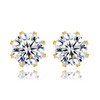 8.4mm Yellow Gold Cubic Zirconia 14K Gold Diamond Stud Earrings