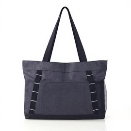 TINZONC Large Tote Bag for Women,Canvas Tote Bag for Travel Gym Vacation,Everything Bag with Pockets,Black