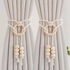 champracer Pack of 2 Wooden Curtain Tiebacks, Boho Handmade Curtain
