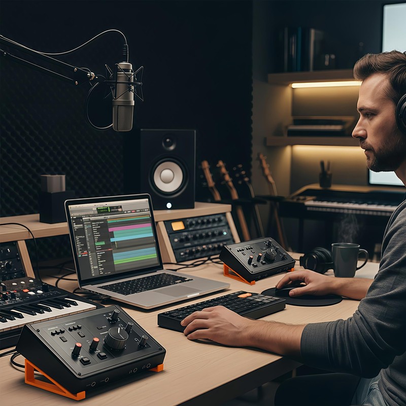 Musiin audio interface stand supports SSL2+ MK2, ID14 MK2, ID4