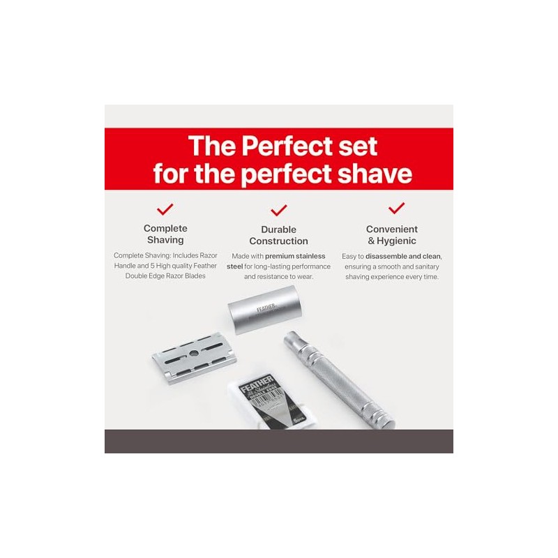 Feather All Stainless Steel Double Edge Shaving Razor
