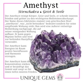 Unique Gems Chakra Armband Damen Perlenarmband echte 6mm Naturstein Perlen Kugelarmband Heilsteine in Juweliers Qualität (Amethyst)