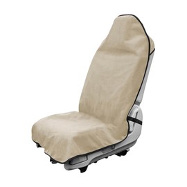 DXNQ Waterproof Car Towel Seat Cover, Sweating Non-Slip Premium Towel Carseat Cover Protector, Universal Soft Machine Washable Car Truck SUV Front Seat Cover for Gym Workout Beach Hiking (Beige)