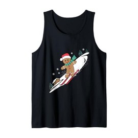 Gingerbread Man Christmas Skiing Down Gifts Winter Xmas Kid Tank Top