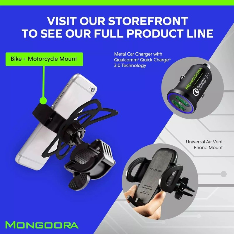 MONGOORA Bicycle & Motorbike PHONE HOLDER w 3 Color Bands